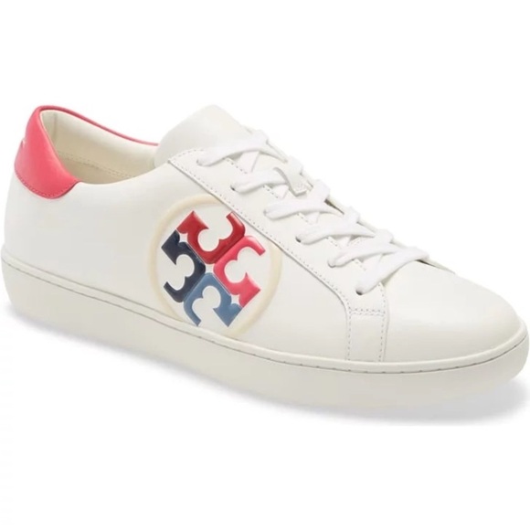 Tory Burch leather sneaker with signature logo. - Picture 5 of 10